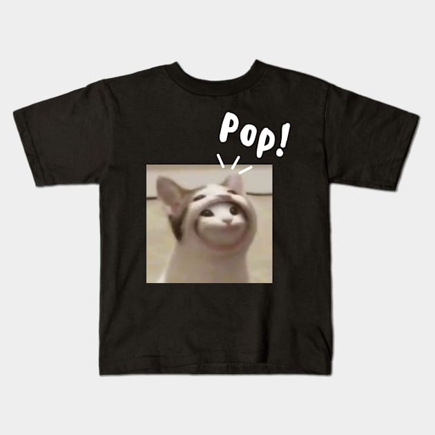 Pop Cat My Beloved Cat Meme Oatmeal Kids T-Shirt by BobaPenguin